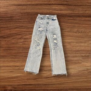 True Craft Blue Flare Wide Leg Jeans